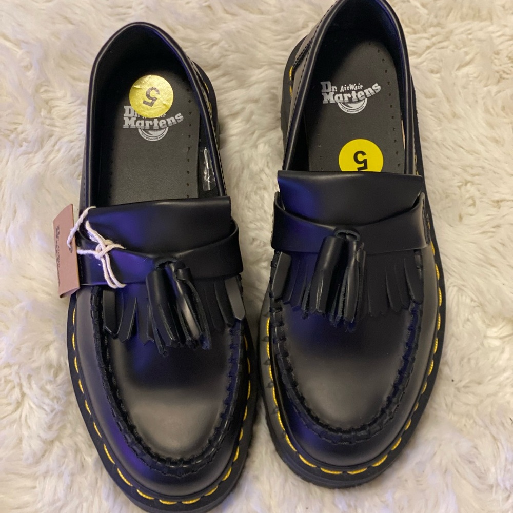 Dr Marten ADRIAN LEATHER PLATFORM TASSEL LOAFERS Size Women’s 6 men’s 5